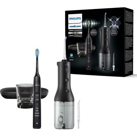 Philips - Black Cordless Power Flosser DiamondClean 9000 (HX3886/43)