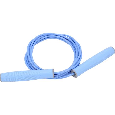 Corde à sauter sans fil, réglable, sans secousse, enroulable, pour fitness et sport, bleue (1/5)