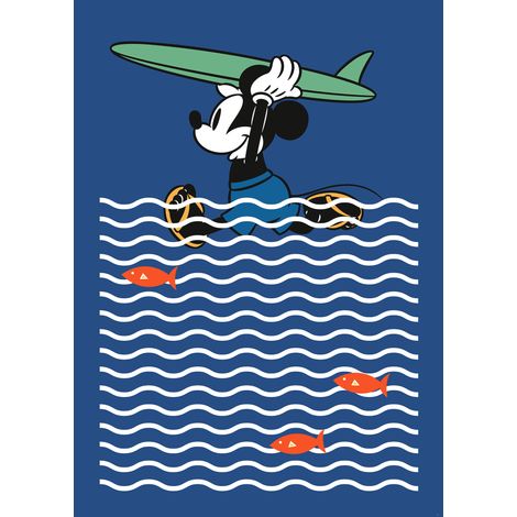 Papier peint panoramique enfant Mickey en Surf (1/4)