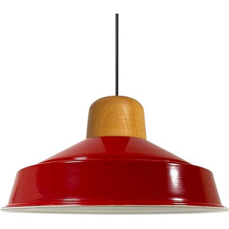 Handbemalte Industrielle Hängeleuchte aus Rot Metall – Vintage-Kronleuchter E27 Ø41 cm für Wohnzimmer, Schlafzimmer Oder Esszimmer (1/5)