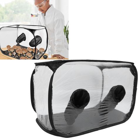 SAB: Caja de aire portátil y plegable de PVC con estructura de acero inoxidable, 80x50x50 cm, para micología y cultivo de setas. (1/5)
