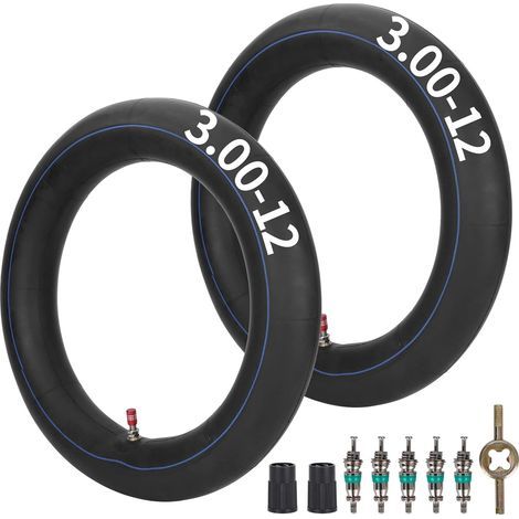 RUTU 2.75/3.00-12 80/100-12 Chambre à air avec TR4 soupape Droite Tige pour XR CRF 50/70 KLX 110 KX60 DRZ110 DS80 JR80 RM50/60 TTR90 110E PW80 90-125cc Off Road Motorcross Pit Dirt Bike 2 Pack (1/5)