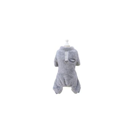 Vêtement chaud et doux pour petit chien avec jambières intégrées et anneau de traction, taille L, couleur grise (1/5)