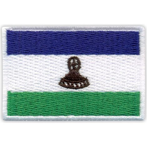 Aufnäher mit der Flagge von Lesotho – selbstklebende Rückseite – gestickter Aufnäher/Abzeichen/Emblem