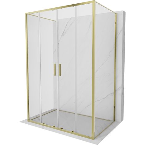 Mexen Exo-S Duo 3S 3-seitige Duschkabine, 130 x 95 cm, transparent, gold - 8152-130-095-50-00-3S (1/5)