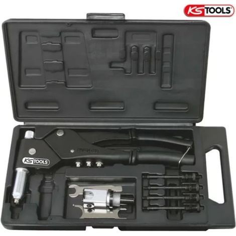 Coffret de pince à rivets KSTOOLS, écrous aveugles (insert) et chevilles tête pivotante à 360° (1/3)