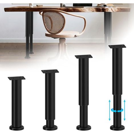 Gambe per mobili, set da 4, regolabili in altezza, 18–30 cm, in acciaio laminato a freddo, per mobili, divani, letti, comodini, armadi - Crezuo