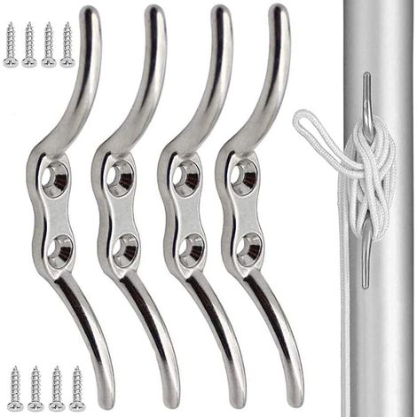 piezas de ganchos de acero inoxidable de 100 mm para mástiles y cuerdas. Ganchos para asegurar cuerdas en mástiles de banderas, barcos, toldos, persianas y lonas.