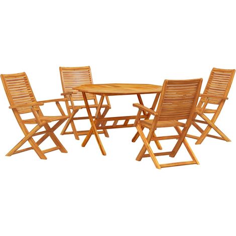 Maison Exclusive - Set da Pranzo per Giardino 5 pz Marrone (1/5)