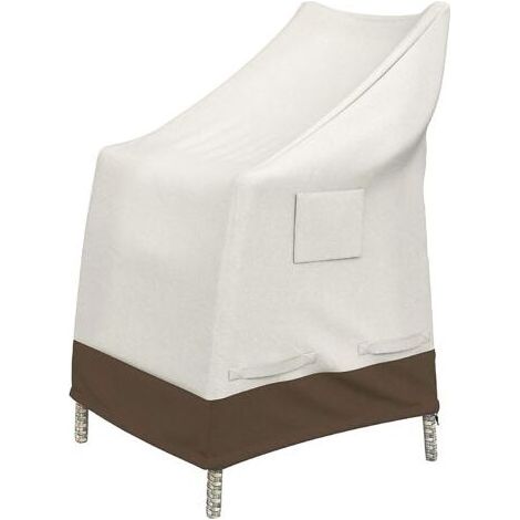 Housse de protection pour chaises de jardin empilables, Beige/brun Clair, 35x28x35 inches (1/4)