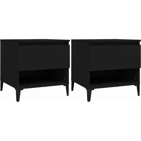 Maison Exclusive - Beistelltische 2 Stk. Schwarz 50x46x50 cm Holz (1/5)