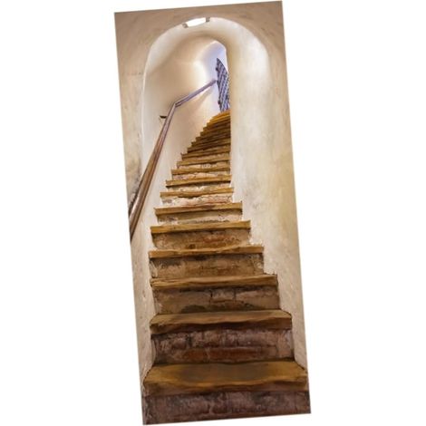 Sticker Mural Illusion Motif Escalier Imperméable Et Auto - adhésif Pour (1/5)