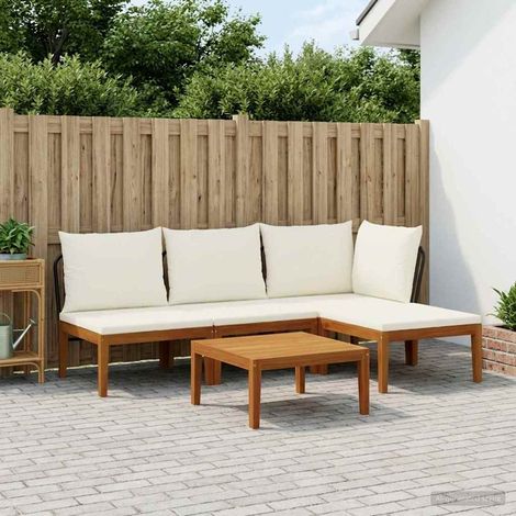 vidaXL 5 pc Bois d'acacia massif et corde Naturel (1/5)