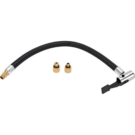 Tube d'extension de gonfleur de pneu, longueur de 30cm, tuyau de pompe à buse d'air autobloquant avec adaptateur M6 M8 (1/5)