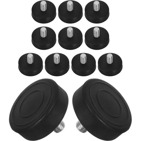 12 Pièces Meubles Caoutchouc Antivibrations Réglables Patins à Vis Anti-dérapants pour Protection Sols Stabilisation Tables Chaises et Machines (1/5)