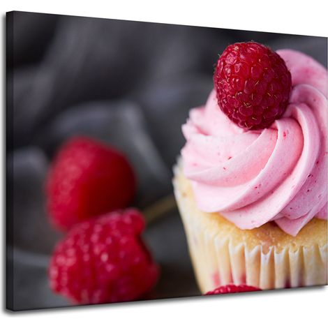Leinwanddruck „Küche Himbeer-Cupcake“ 100x80