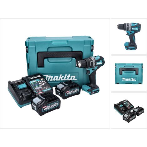 Perceuse-visseuse à percussion sans fil Makita HP 002 GM201 40 V 64 Nm sans balais + 2 batteries 4,0 Ah + chargeur + Makpac (1/5)