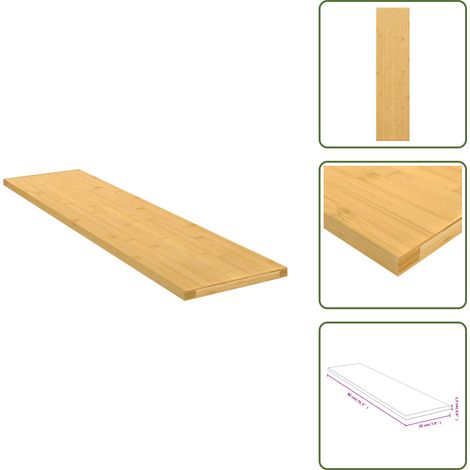 Wandregal 80x20x1,5 cm Bambus - Bambus Regal - Wandregal - Deko Regal - Badezimmer Regal - Wohnraum Regal (1/5)