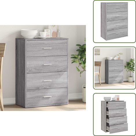 Buffet sonoma gris 60x31x84 cm bois d'ingénierie - Buffet - Meuble De Rangement - Armoire - Commode - Salon (1/5)