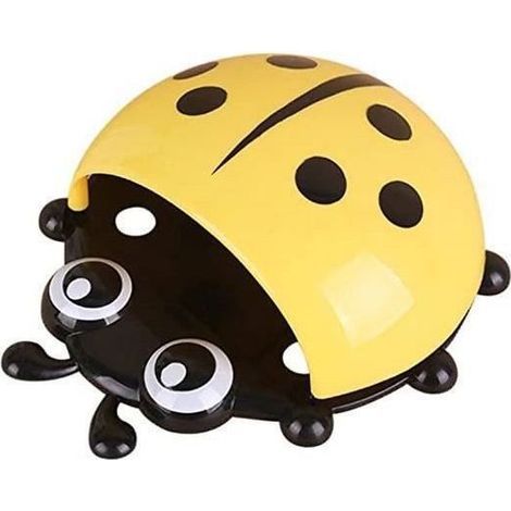 Ladybug-shaped kids' toothbrush holder, bathroom accessory storage rack.