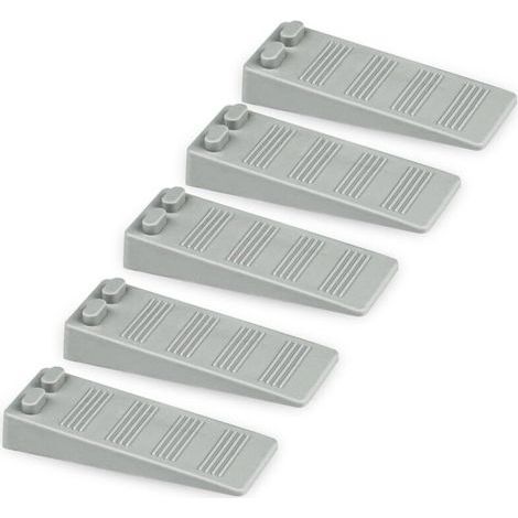 5 pieces soft rubber door stop, Adjustable Height Non-slip floor door block, Non-Toxic, No Odor door stop, Protects Floors and Walls, For Carpets, Floors, Concrete, Parquet (Grey) (1/5)