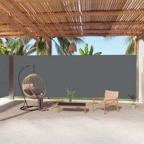 Auvent latéral rétractable de Jardin,Marquise,Store Banne,Anti-UV Anthracite 220x1000 cm -FR73697 (1/5)
