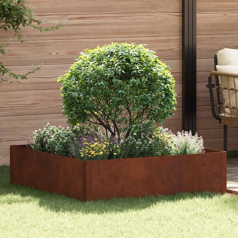 Teenpull – Raseneinfassung 100 x 100 x 35 cm Stahl Rostig (1/5)