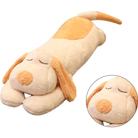 Peluche Chien Unisexe en Coton PP Confortable et Mignon, Oreiller Long pour la Maison Beige 1,1 m/43,3 po (1/5)
