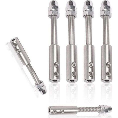 6 Pièces Tendeur Cable Inox pour Cable Inox 4mm, Vis de borne de câble métallique, En acier inoxydable, pour la fixation de la tensionTendeur de Câble Métallique (1/4)
