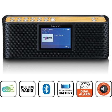 Tragbares DAB+-Radio mit Bluetooth, 2,4-Zoll-Display, Schwarz (1/5)