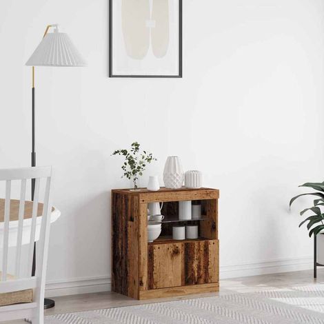 LED-Sideboard Braun 60,5 x 37 x 67 cm Holzwerkstoff