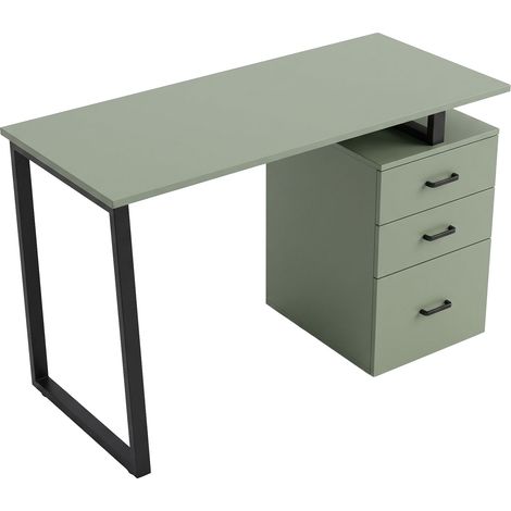 Asym - Scrivania da Ufficio Con Cassetteria 120x75x50 Tavolo Da Studio in Ferro Salvia (1/5)