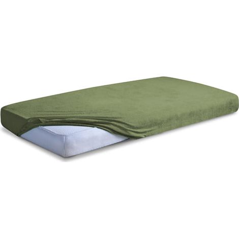 Lenzuolo con angoli in jersey di alta qualità 130x190, 140x200x20, verde35, opaco