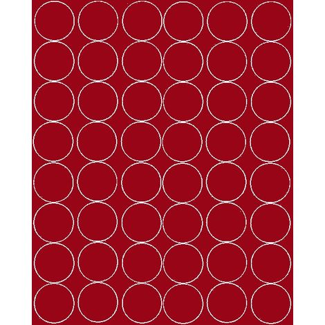 Autocollants ronds de 6 cm, 48 pièces, rouge foncé mat