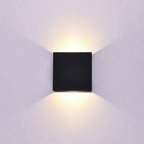 Applique Noir moderne à LED en aluminium pour chambre à coucher et couloir murale 10W Lumière chaude 3000K (1/5)