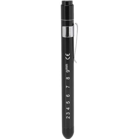 Lampe stylo médicale LED portable en alliage d'aluminium noir, pour infirmiers et médecins, inspection à jauge lumineuse jaune. (1/5)