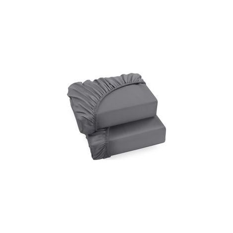 Drap-housse gris foncé, fibre synthétique, 180×200 cm, profondeur 30 cm – (1/4)