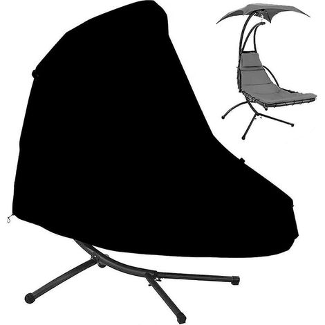 Housse imperméable de 73 pouces pour chaise longue suspendue de patio avec support et fermeture éclair, en acier courbé pour hamac/balancelle d'extérieur. (1/5)