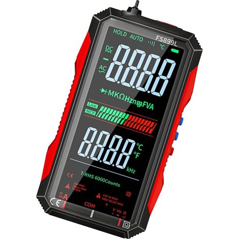 Multimètre numérique avec écran LCD couleur NCV Détection pour pression électrique Courant Résistance Capacité (1/4)