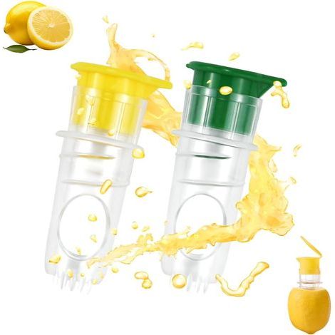 Kit de exprimidor manual de limones de 2 piezas, prensa manual para cítricos, exprimidor de limones para frutas, para uso en cocinas, restaurantes y bares. (1/5)