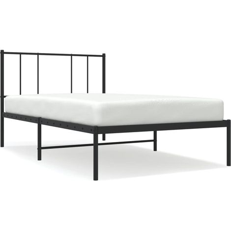 Maison Exclusive - Bettgestell mit Kopfteil Metall Schwarz 100x20 (1/5)