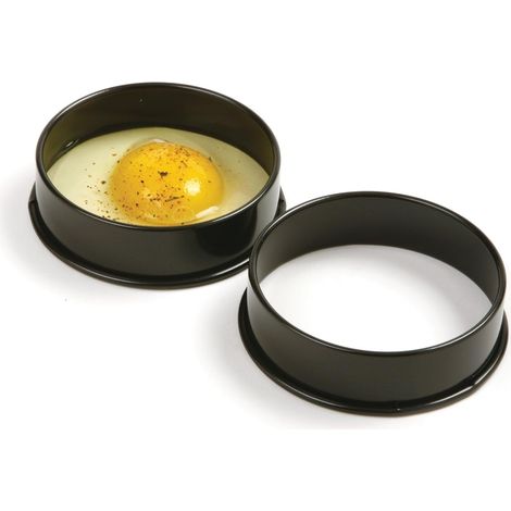 Cercle à tarte en acier inoxydable noir antiadhésif à bords roulés (10,5 cm) – Convient aux tartes à la française, aux mousses et aux gâteaux (1/3)