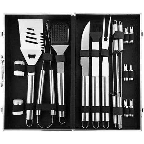 Kit barbecue 18 pièces, ustensiles et accessoires inclus, ensemble d'outils de barbecue idéal, cadeau (1/5)