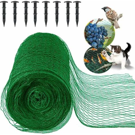 Filet de Protection pour Arbres Fruitiers Vert 4x20m, Filet Anti-Oiseaux Jardin, Maillage Fin 15x15mm, Grillage Souple pour Potager et Verger, Réutilisable (1/4)