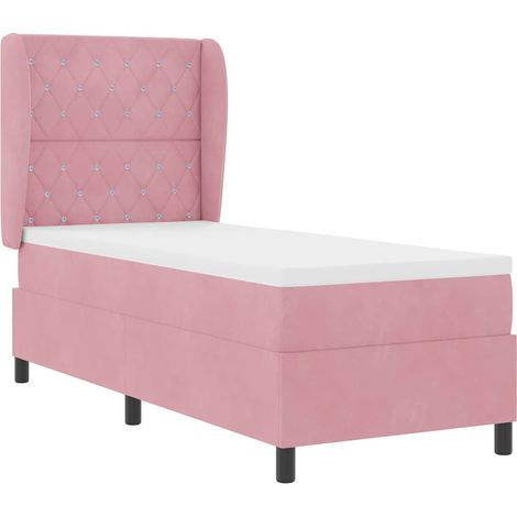 Cama tipo Box Spring con colchón Rosa 80 x 200 cm Terciopelo vidaXL (1/5)