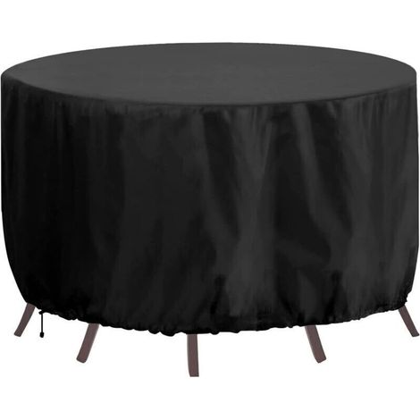 Housse meubles jardin 180x80 cm, oxford 420D imperméable, résistante vent et UV, noire