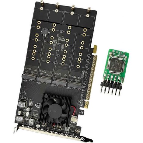 Split-Free PLX8749 U.2 SSD GPU Extension PCIe Adapterkarte ohne Laufwerk, mit Modulen (1/5)