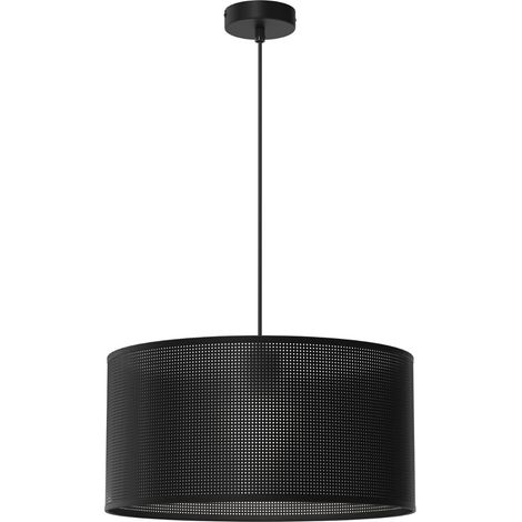 Suspension noire Ø40 grille Loft, E27 15W, Luminex