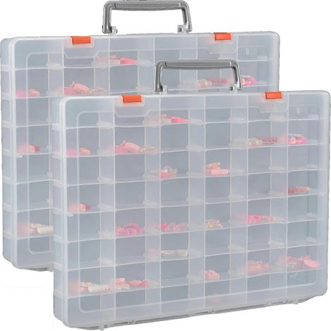 2er-Pack große, transparente Kunststoff-Organizerboxen mit 48 Fächern (1/5)