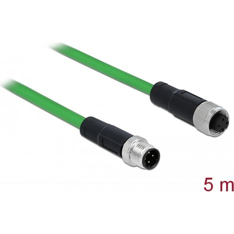 Delock Cable de red M12 de 4 polos con codificaciÃ³n D TPU 5 m